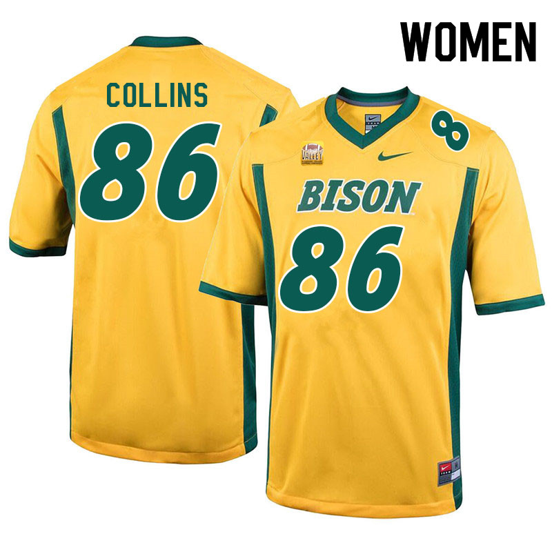 Women #86 Mekhi Collins North Dakota State Bison College Football Jerseys Sale-Yellow - Click Image to Close